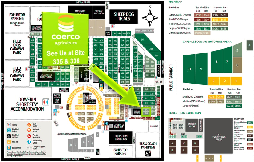 Coerco 335 & 335 Branded Dowerin Field Day Site Map.png