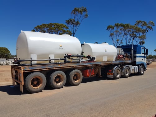 Coerco cartage tanks in correct position on truck