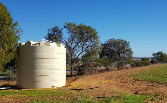 Coerco poly rainwater tank on farm