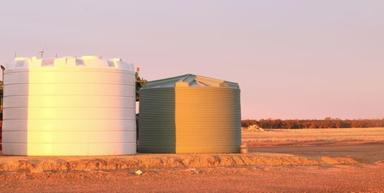 Coerco poly water tanks in the sun