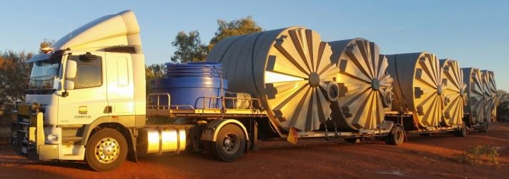 Coerco water tanks on truck - ready for delivery