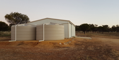 Water tanks on a property. These are important complements for your fire fighting equipment.