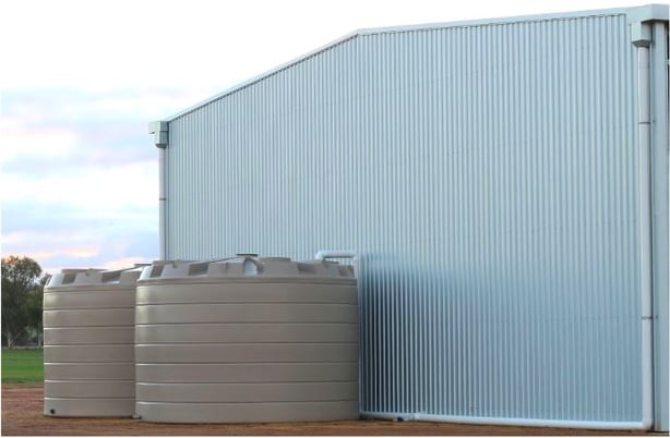 Wet rainwater harvesting system with Coerco poly tanks-1