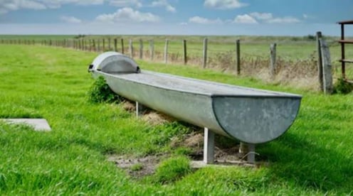 metal trough on field