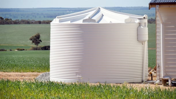 poly water tank on a property