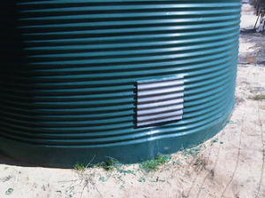 Welded poly water tank. 